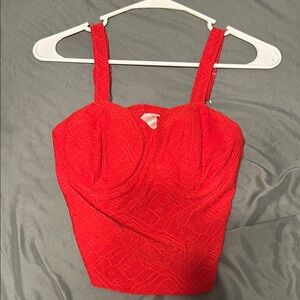 Red Lace Bustier Top